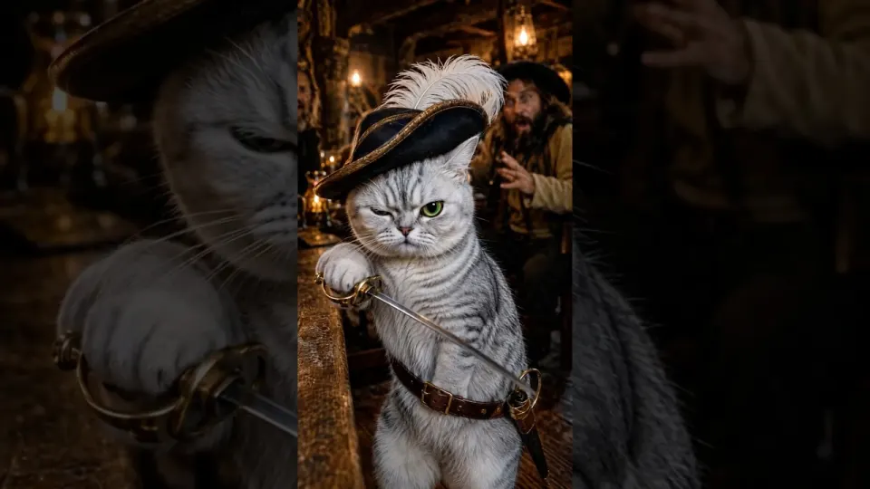 Смертельный мур-мур — кот-дуэлянт из таверны 🗡️🐱